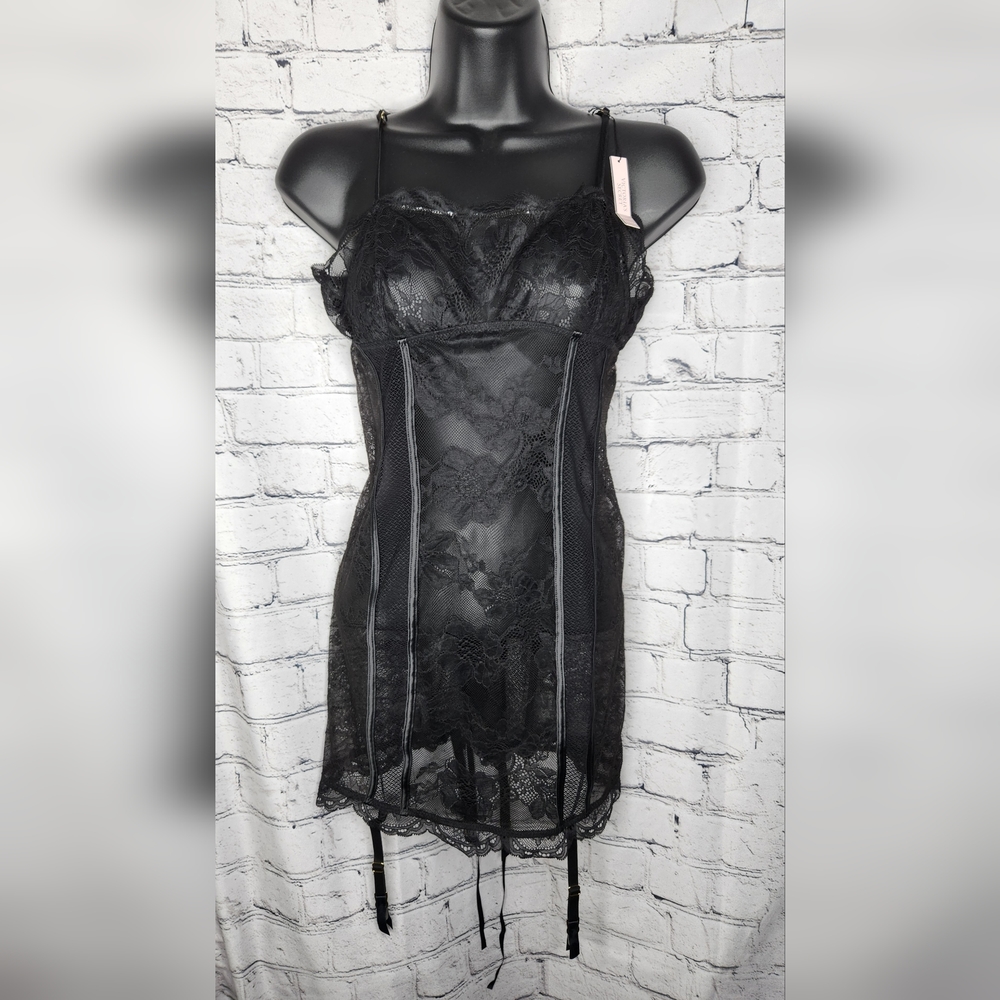 Victoria's Secret Sheer Corset "Very Sexy" Lingerie W/ Straps Size Medium NWT